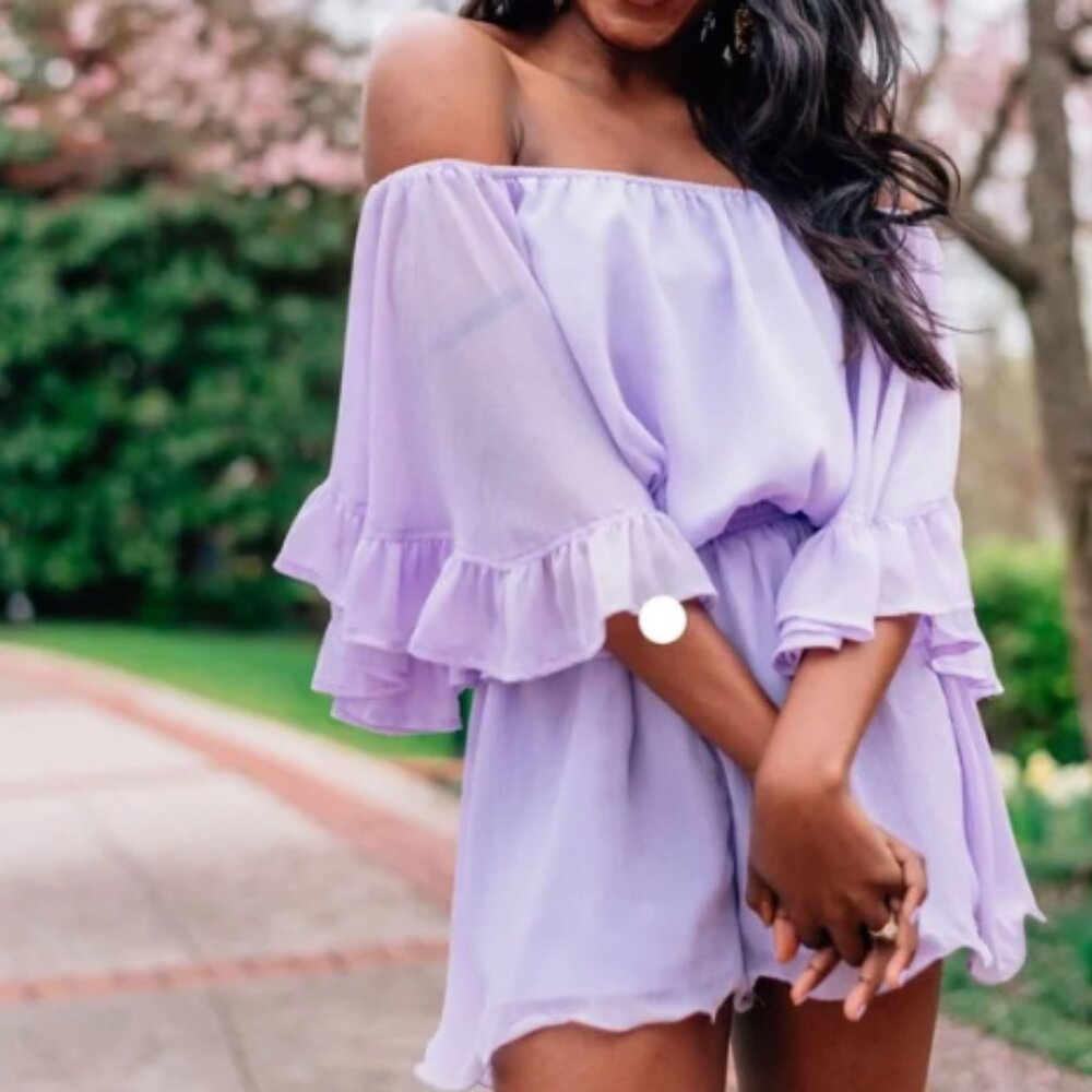 Endless Ross Purple Ruffled Romper - Picture 4 of 8